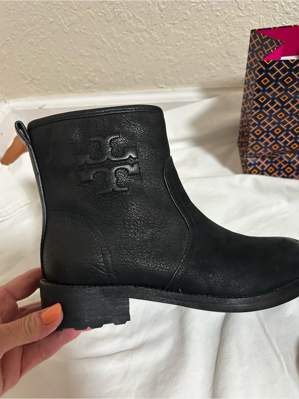 Tory Burch Black Leather Ankle Boots